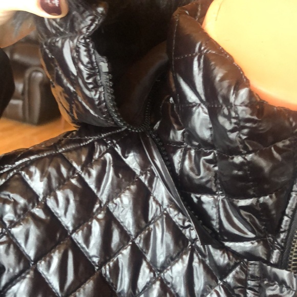 Rampage Shiny Faux Fur Puffer Jacket - Picture 9 of 12